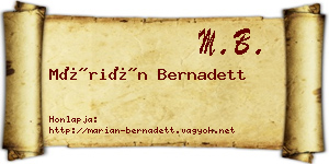 Márián Bernadett névjegykártya